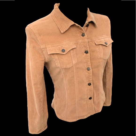 A•M•I• Button-Up Fitted Buttoned Pockets Corduroy Jacket Women’s LG VTG - Picture 6 of 16
